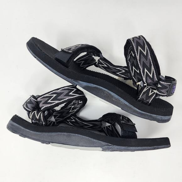 Vintage Teva Sandals Men 9 USA Made Grey Black Zigzag Sport Water Fishing Shoes - Picture 6 of 11